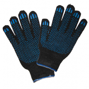 Перчатки ХБ с ПВХ 7,5 класс (6) черные